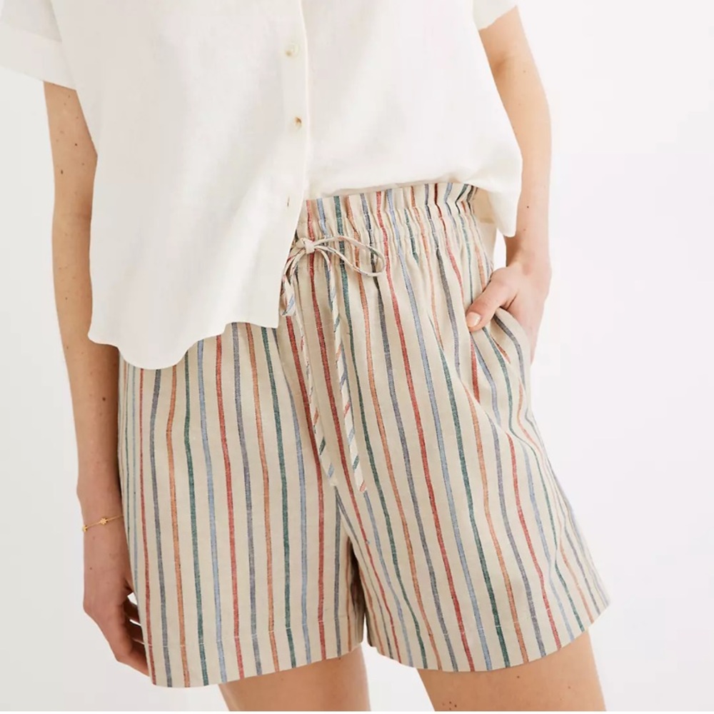 Madewell Drawstring Pull-On Shorts in Rainbow Stripe - Picture 5 of 9